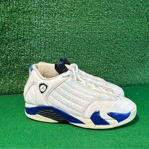 Nike Air Jordan 14 Retro Hyper Royal White 312092-104 Boys Kids Size 3Y